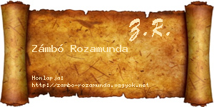 Zámbó Rozamunda névjegykártya